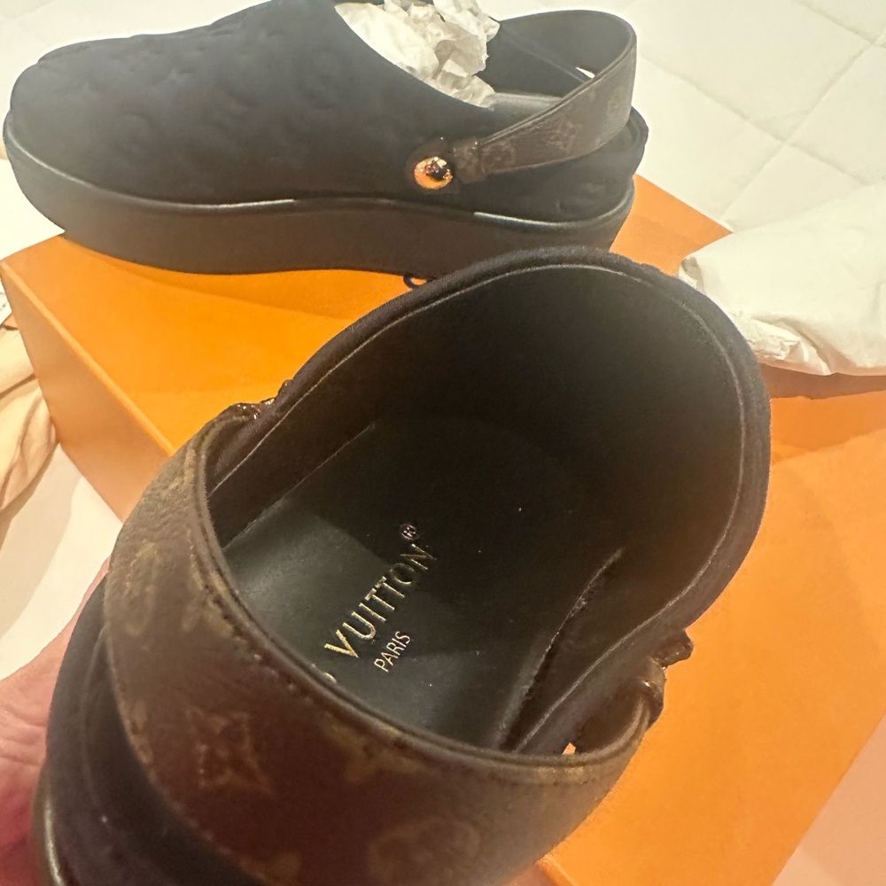 Louis Vuitton Black Monogram Slip-Ons - Picture 5 of 8